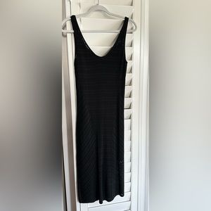 Bebe Crochet Style V-neck Black Dress.